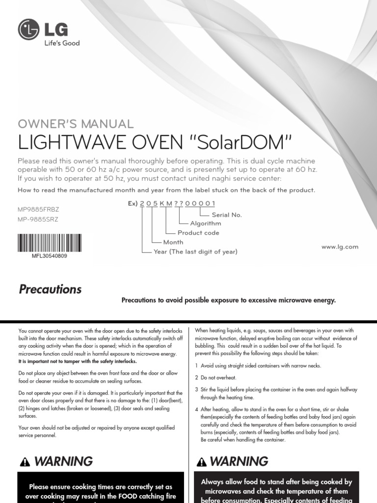 LG Solar Dome Manual | PDF | Oven | Pizza