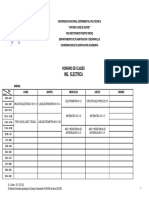 UNEXPO VRP Horario Ing. Eléctrica Lapso 2019-2