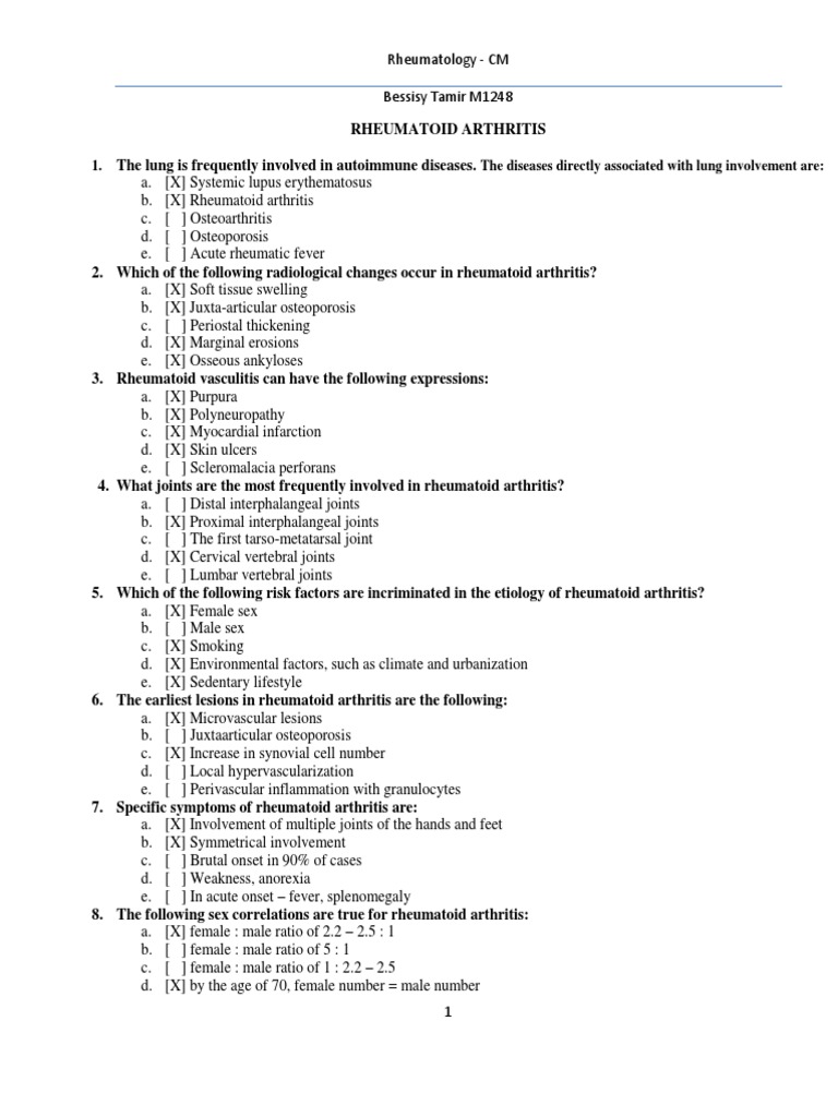The Diseases Directly Associated With Lung Involvement Are | PDF ...