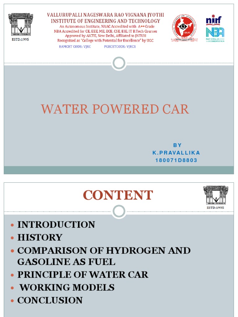 Water-Powered Car Insights | PDF