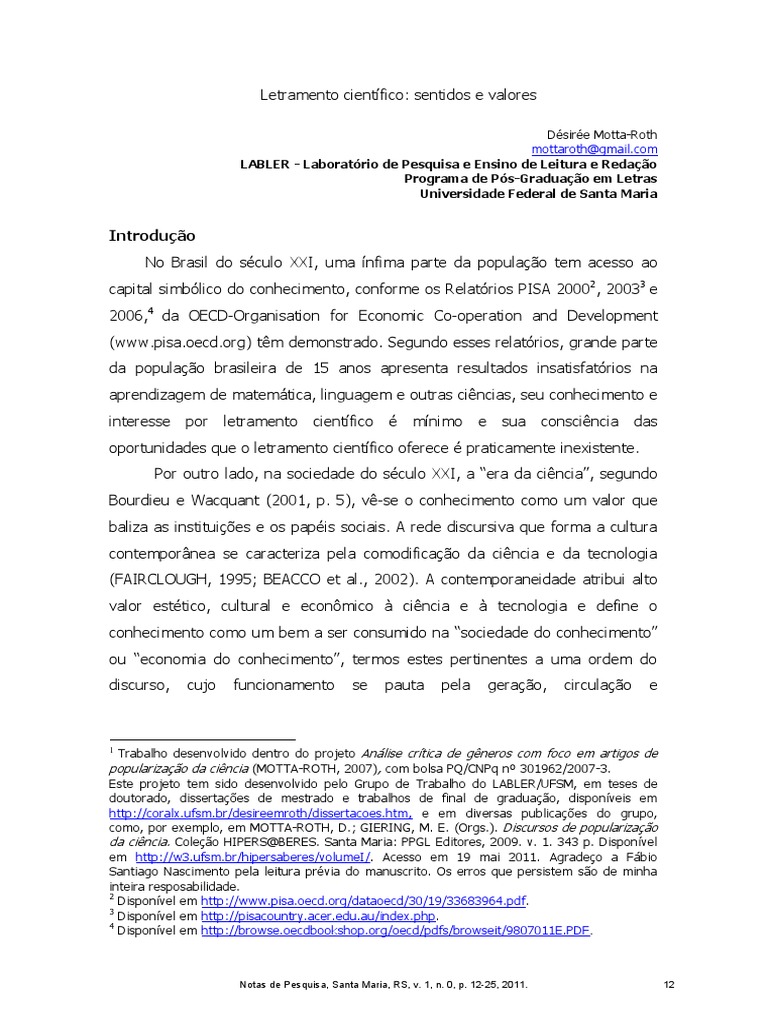 Artigo Letramento Científico Desireé.pdf | Ciência | Paradigma