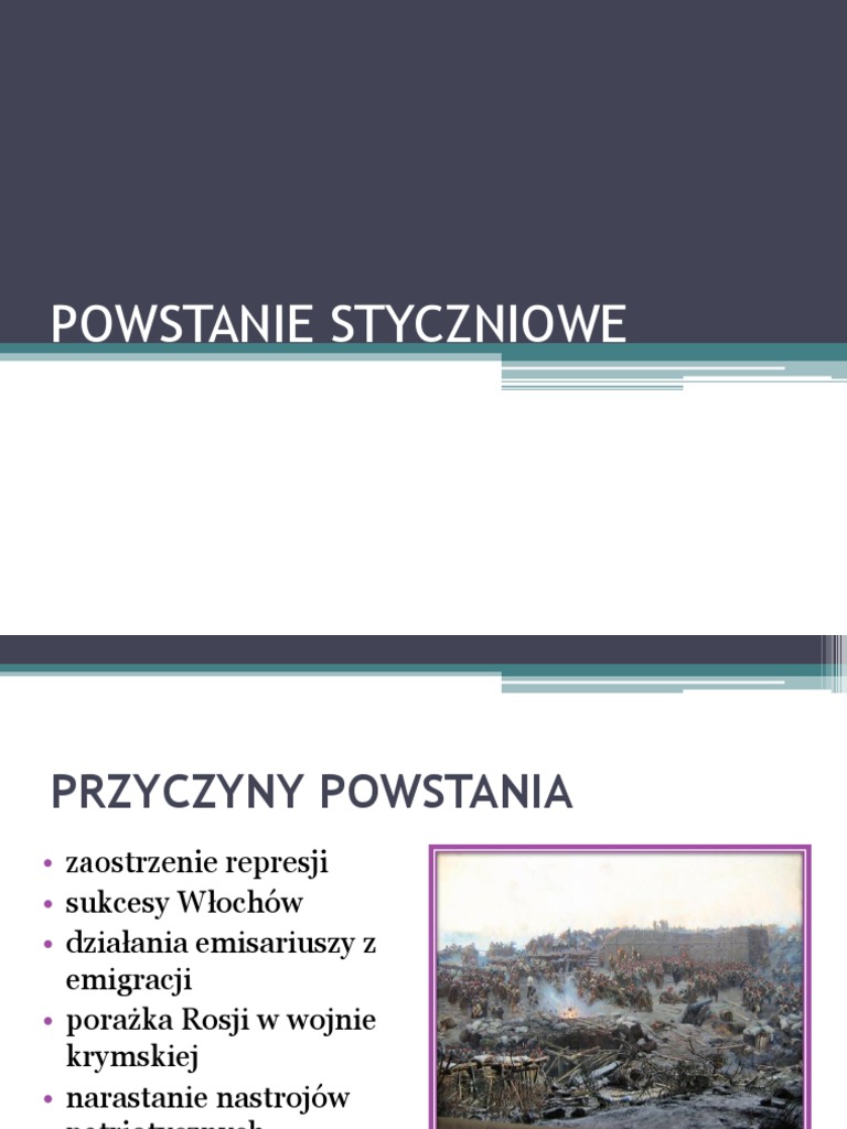 Przyczyny I Skutki Powstania Styczniowego
