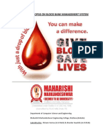 Synopsis On Blood Bank Management System