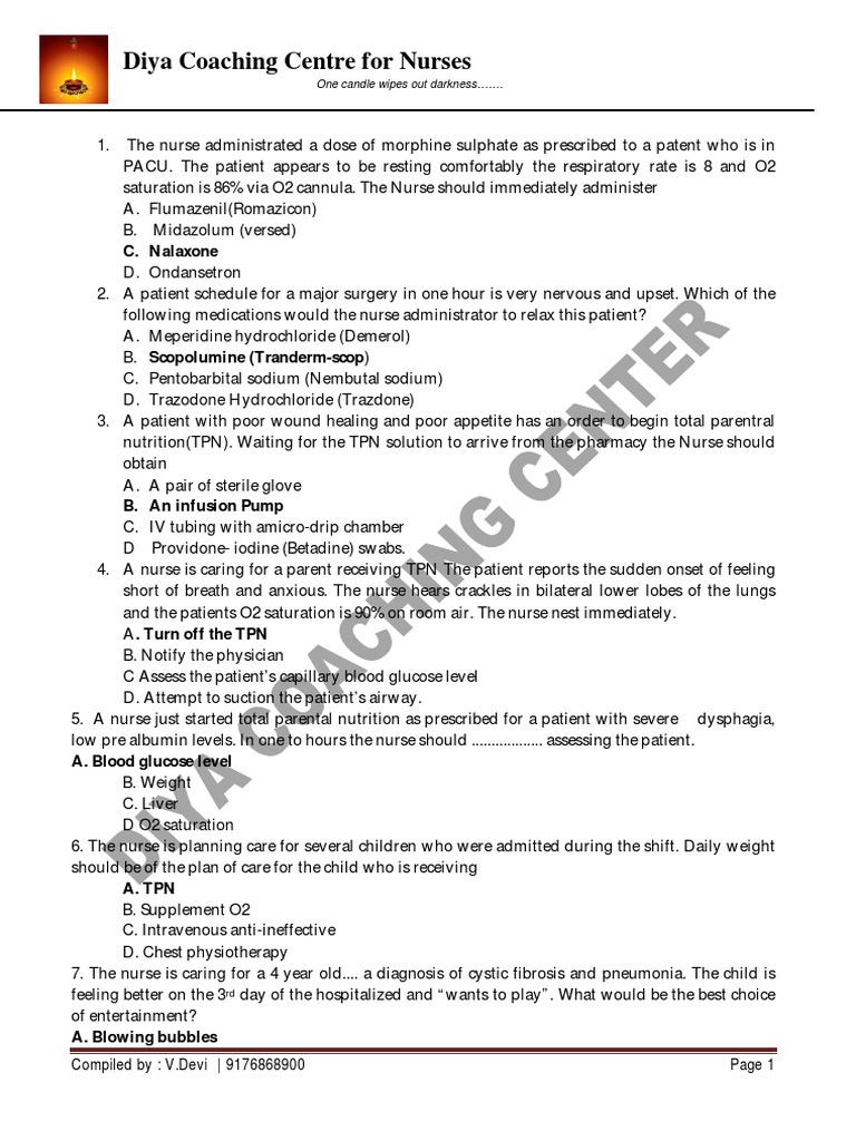 Dha,Prometric Questions Surgery Intravenous Therapy