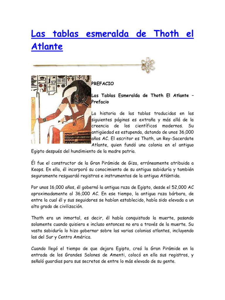 Las Tablas Esmeralda de Thoth El Atlante PDF PDF