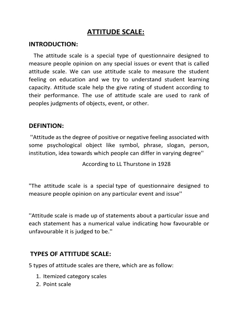 Attitude Scale PDF Likert Scale Attitude (Psychology)