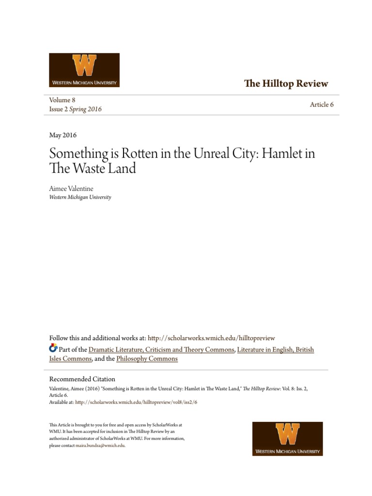 Hamlet's Influence in The Waste Land | PDF | Hamlet | T. S. Eliot