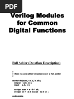 Verilog Modules For Common Digital Functions