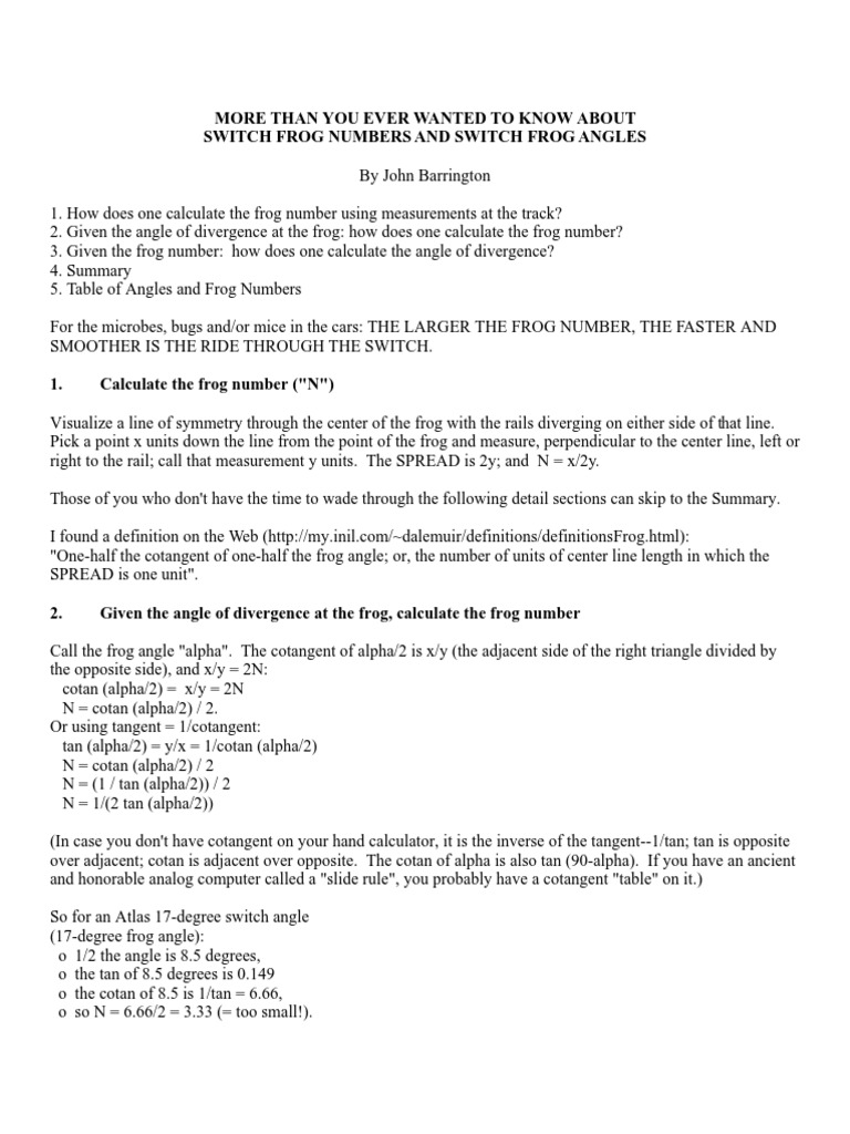 Frog Numbers and Angles Explained | PDF | Trigonometric Functions | Sine