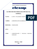 El Proceso de Formalización de Una Empresa