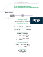 Determinación de Potencial de Celdas Electroquímicas