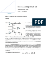 EE321: Analog Circuit Lab: Name: Jaspreet Singh Roll No: 17110061