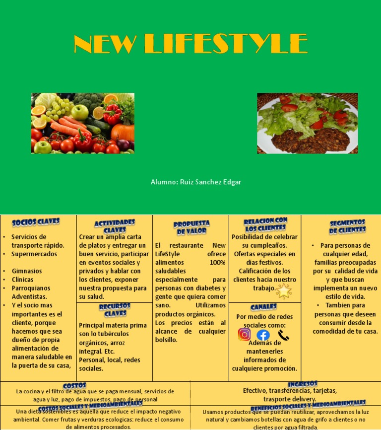 Modelo Canvas-New Lifestyle | PDF | Alimentos | Agua