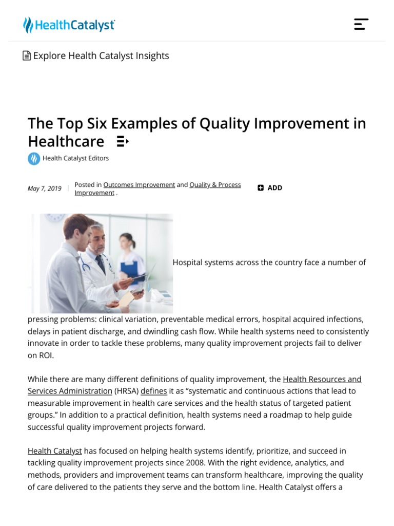 Quality Improvement in Health Care | PDF | Health System | Health Care