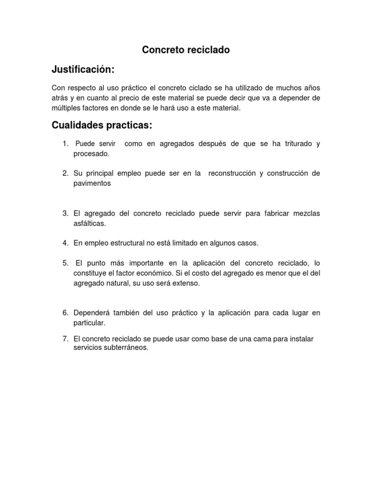 Concreto Reciclado | PDF | Reciclaje | Hormigón, image size:768x1024