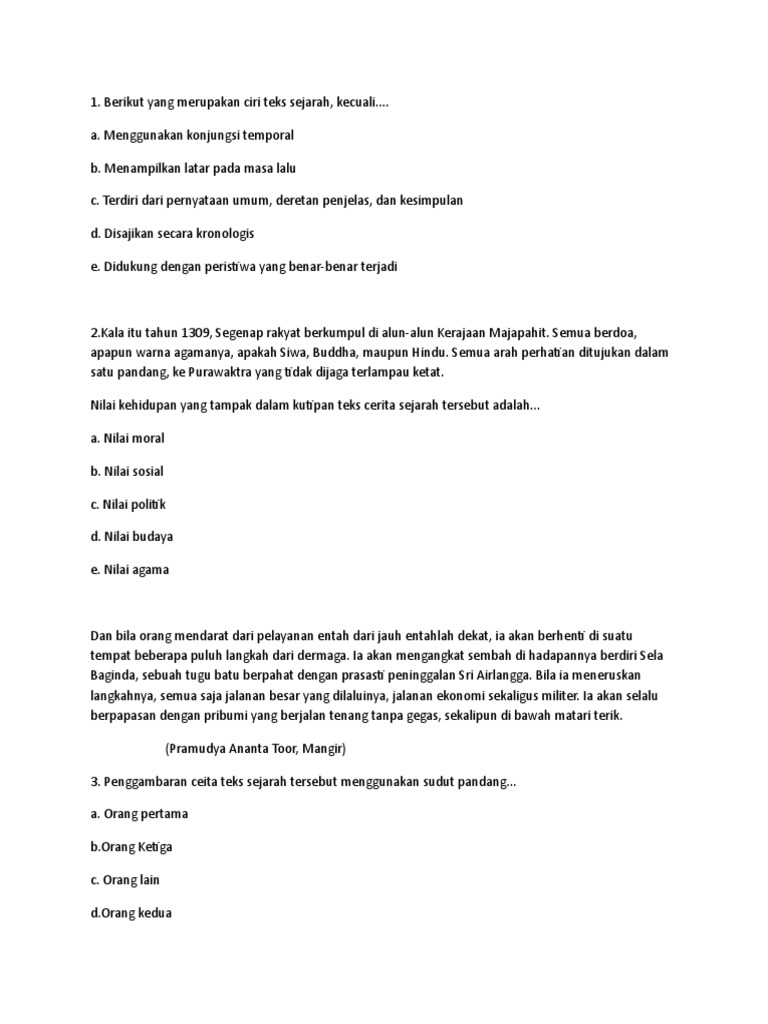 Cermati Penggalan Teks Novel Sejarah Berikut Kala Itu Tahun 1309