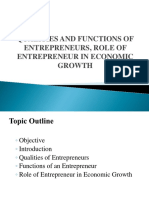 Qualities and Functions of Entrepreneurs Role of Entrepreneur in Economic Growth