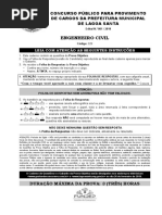 Fundep Gestao de Concursos 2019 Prefeitura de Lagoa Santa Mg Engenheiro Civil Prova