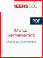 Math IMU CET PDF