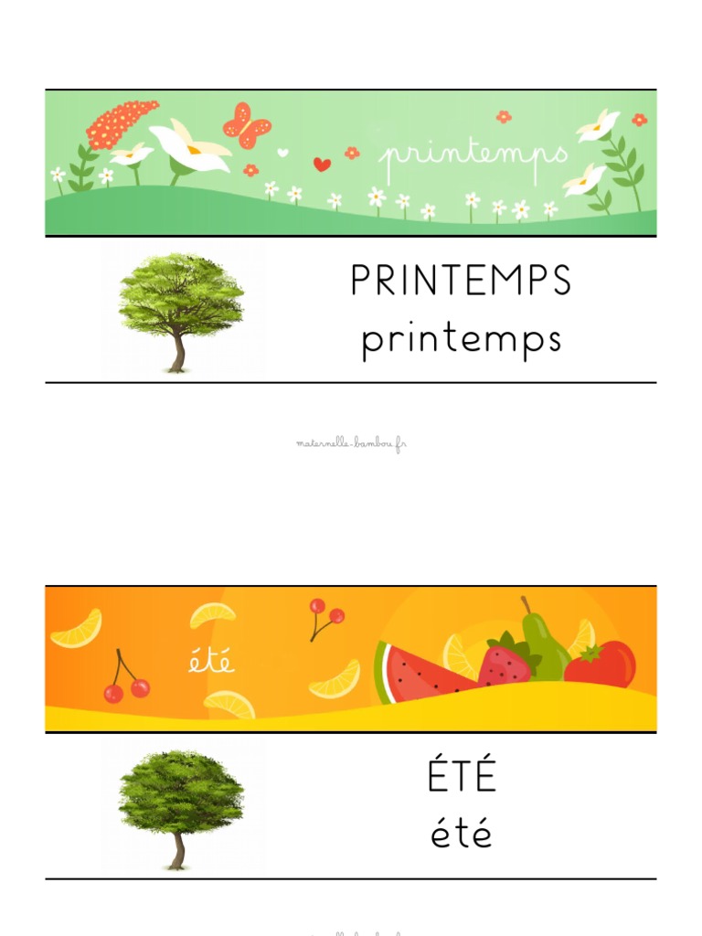 Affichage Quatre Saisons Pdf Pdf