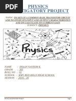 Phy Inv Project - Common Base Transistor