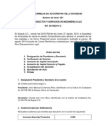 Acta de Asamblea de Accionistas de La Sociedad