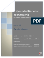 Universidad Nacional de Ingeniería: Cuerdas Vibrantes