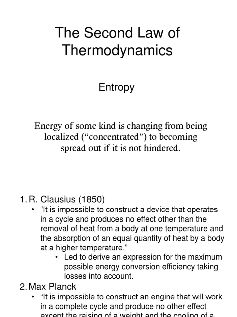Part 4 - 2nd Law of Thermo | PDF | Second Law Of Thermodynamics | Heat