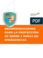 Recomendaciones Para La Protección de Niños y Niñas en Situación de Emergencia