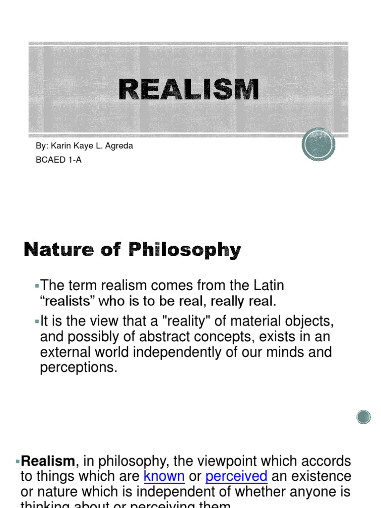 Understanding Realism in Philosophy | PDF | Philosophy