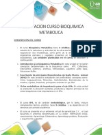 Presentación Del Curso Bioquímica Metabólica