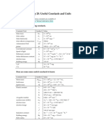 Ay 20: Useful Constants and Units: Memorize The Following Constants