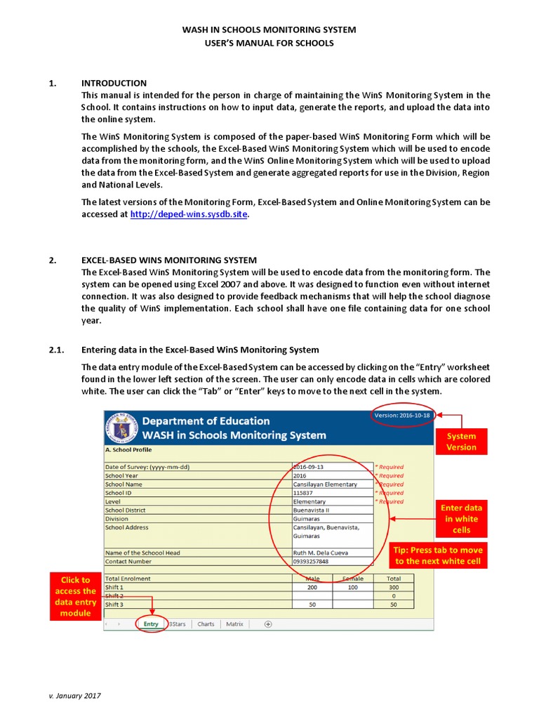 WinS Monitoring System User Manual | PDF | Login | Microsoft Excel
