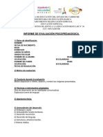 FORMATO Informe de Evaluación Psicopedagógica