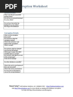 Database Corruption Worksheet