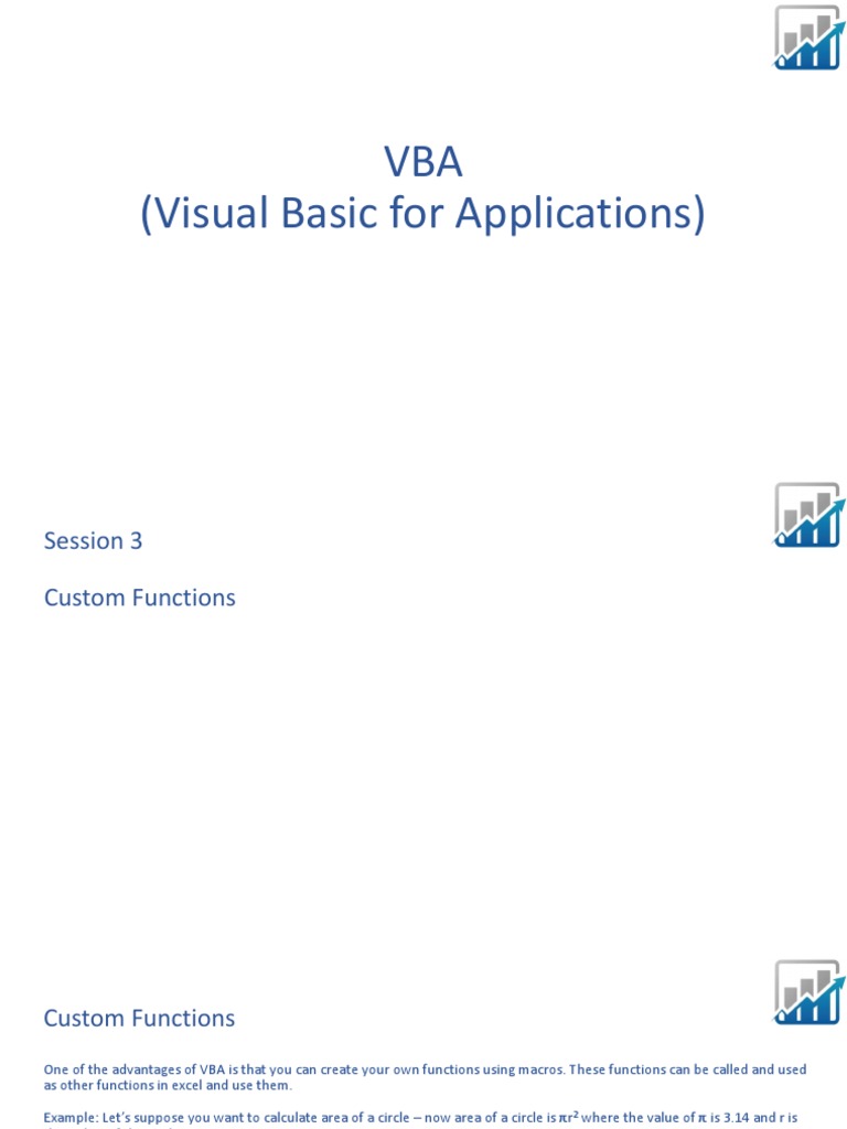 Create Custom Functions in VBA | PDF