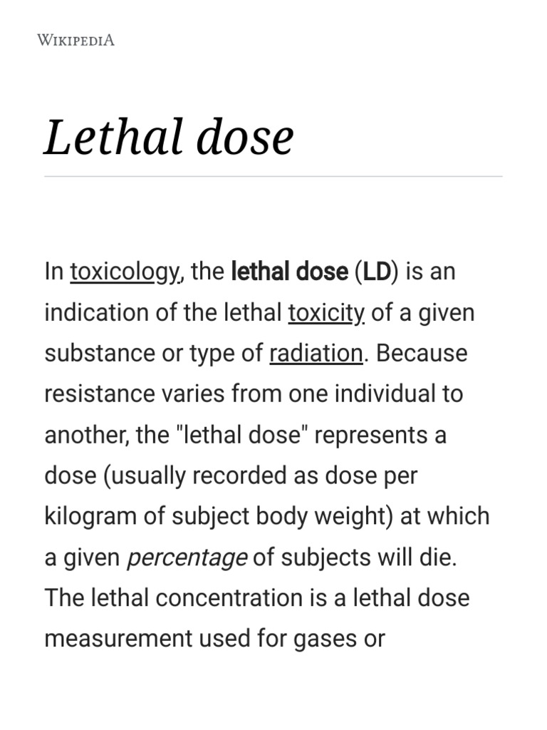 Lethal Dose Pdf Toxicology Environmental Science