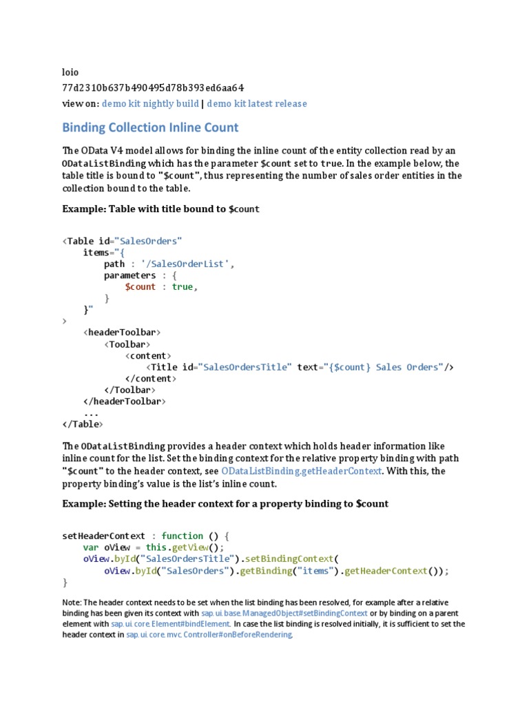 Binding Collection Inline Count 77d2310 | PDF | Software Engineering ...