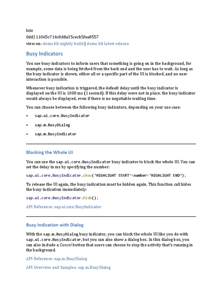 Busy Indicators 0dd2110 PDF User Interface Application
