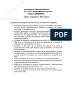 Universidad de San Buenaventura Nombre: Carlos Andrés Martínez Pinedo Código: 30000055665 Trabajo - Legislación Aeronáutica