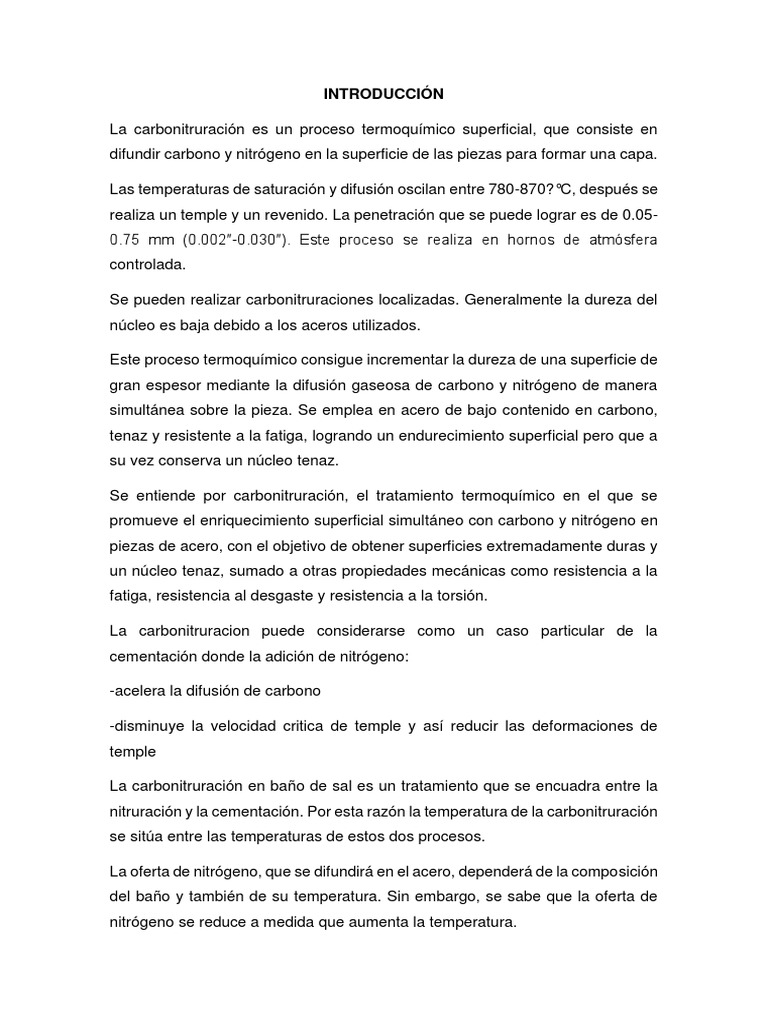 La Carbonitruración PDF Rieles Química