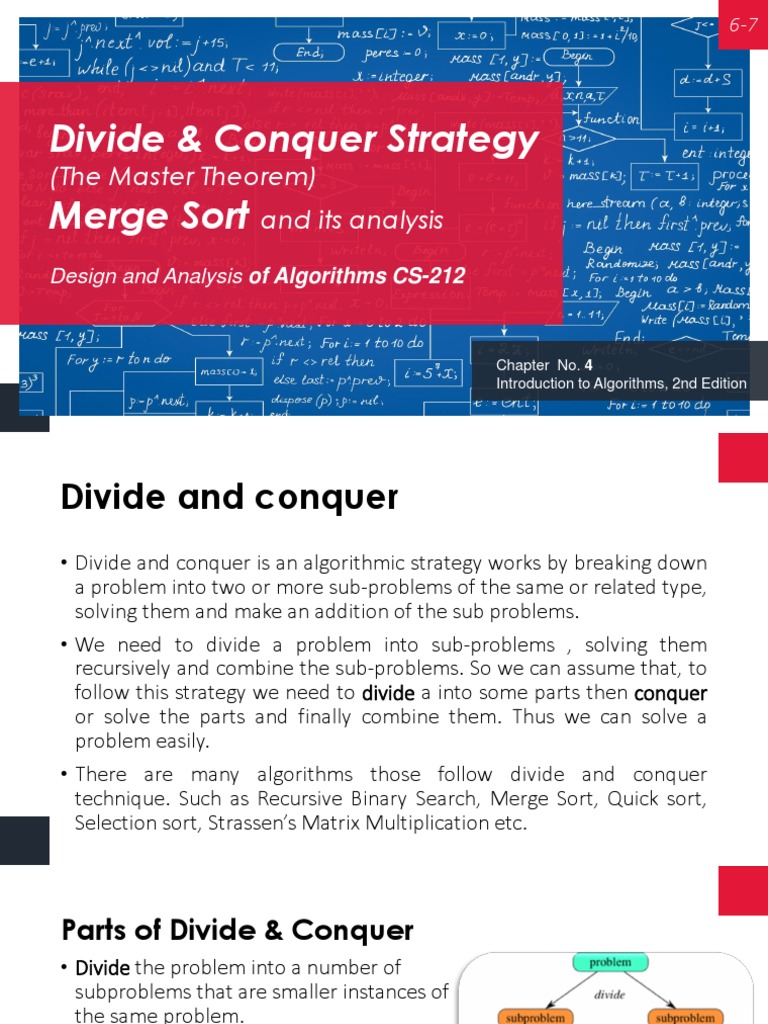 Divide & Conquer: Merge Sort Analysis | PDF | Recurrence Relation ...