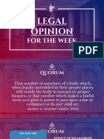 Legal Opinion: For The Week