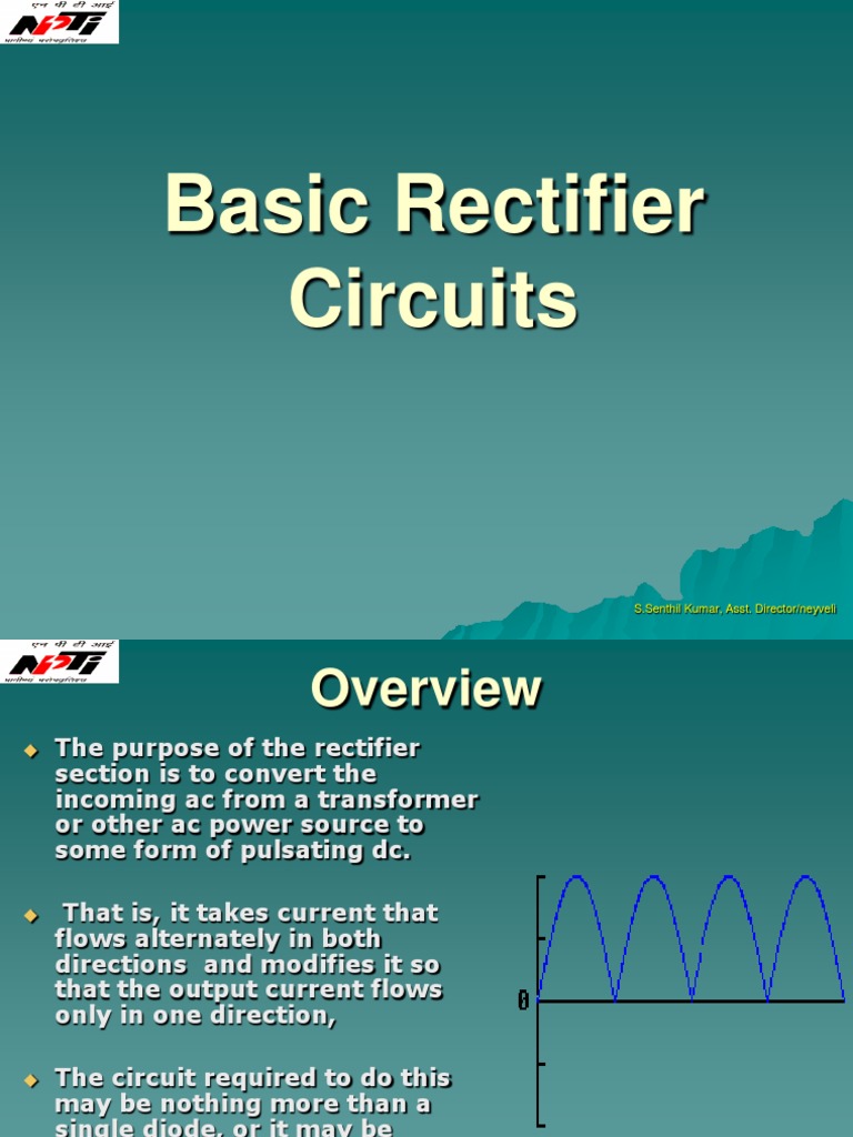 Basic Rectifier Circuits And Filters.ppt Rectifier Electronic Filter