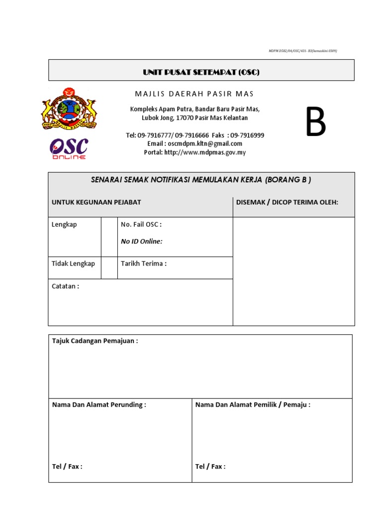 Borang Osc Pdf