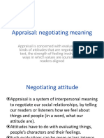 Appraisal: Negotiating Meaning