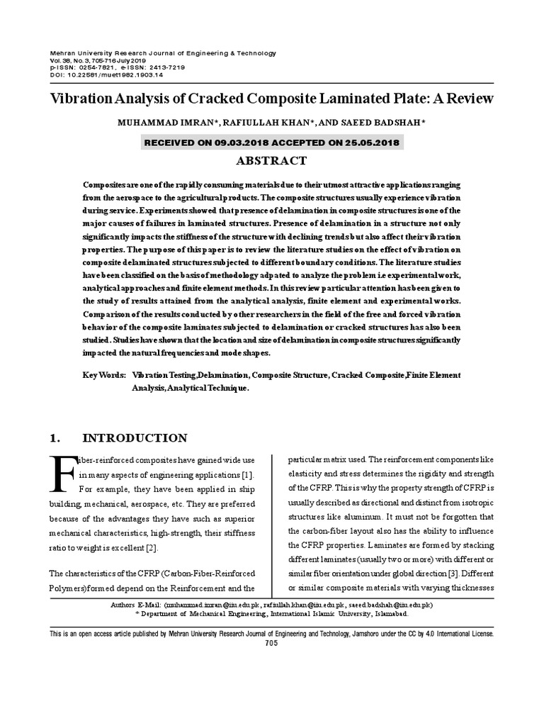 Vibration Analysis of Cracked Composites | PDF | Composite Material ...