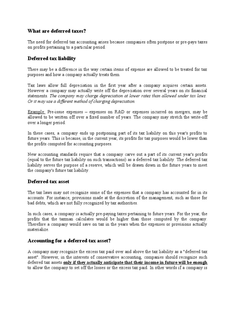 Accounting For Deferred Taxes | PDF | Deferred Tax | Depreciation