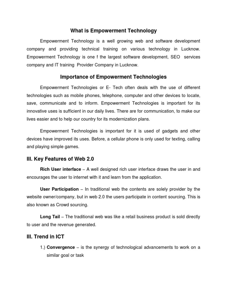 Understanding Empowerment Technology | PDF | Web 2.0 | Internet