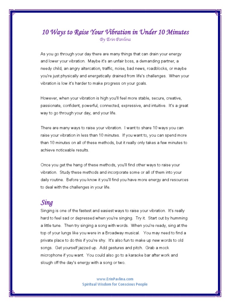 10 Quick Ways to Raise Your Vibration | PDF | Laughter | Forgiveness